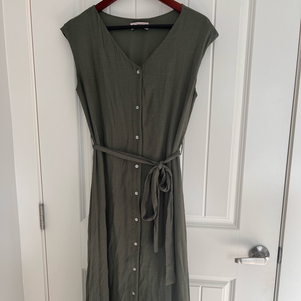 Sage green midi dress